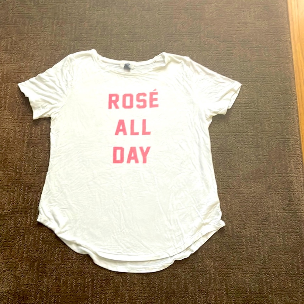Rose all day white top ($3 only when bundled)